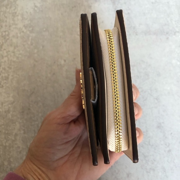 Coach Snap Wallet Signature Coated Canvas Sand Chalk - Picture 5 of 9